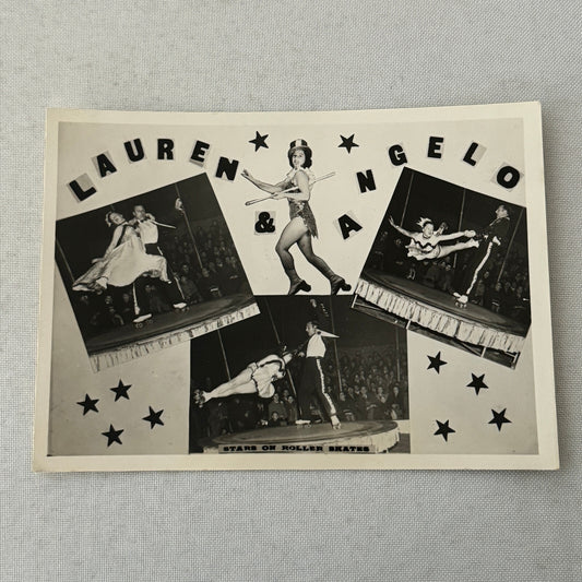 Vintage Rollerskating Roller Skate Act Photo Photograph Lauren and Angelo