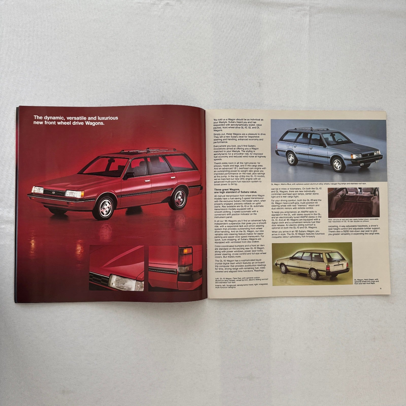 1985 Subaru Car Sales Brochure Catalog Advertising Turbo GL STD DL Wagon Brat +