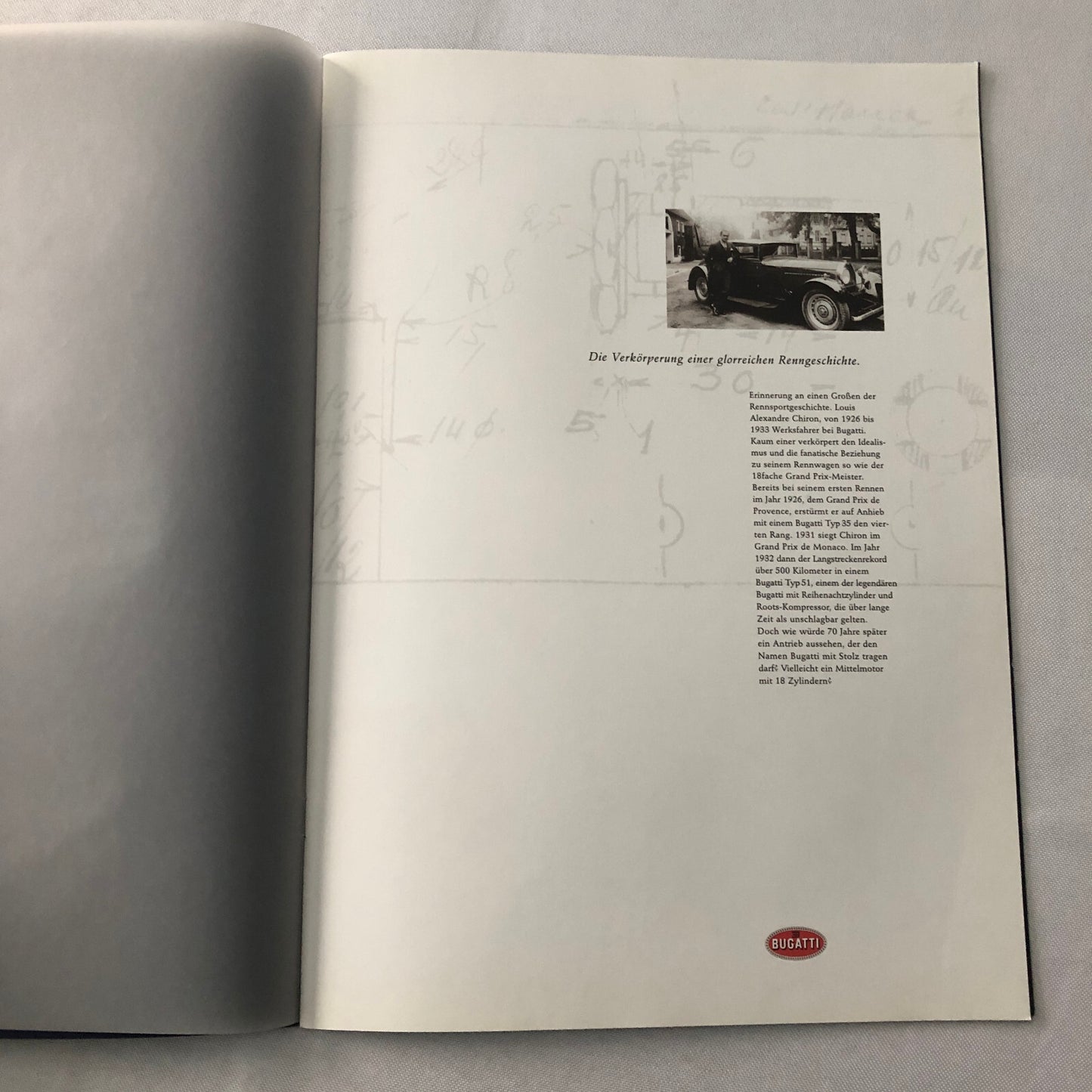 Bugatti Chiron EB 18/3 Concept Car Sales Brochure Catalog