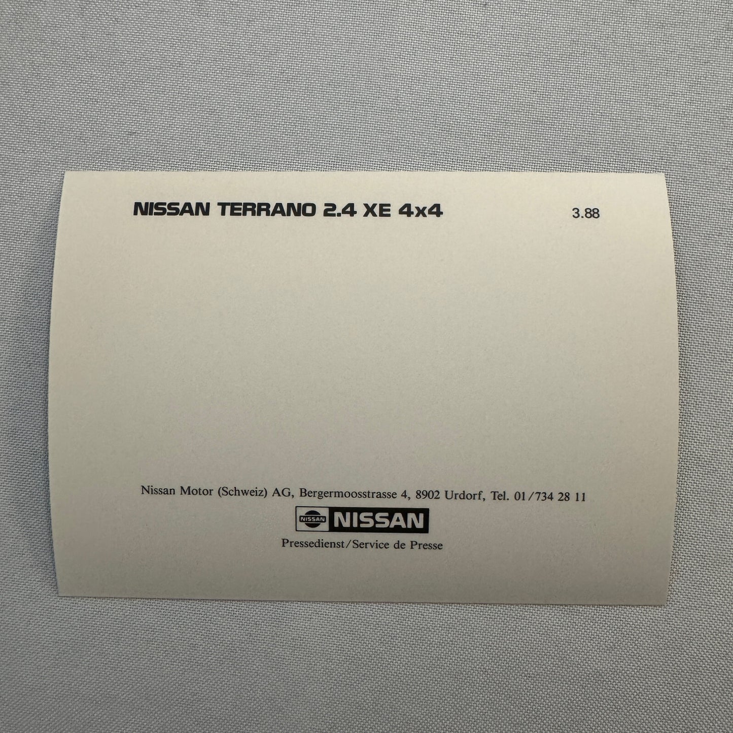 1988 Nissan Terrano XE SUV Factory Press Photo Photograph Print Vintage