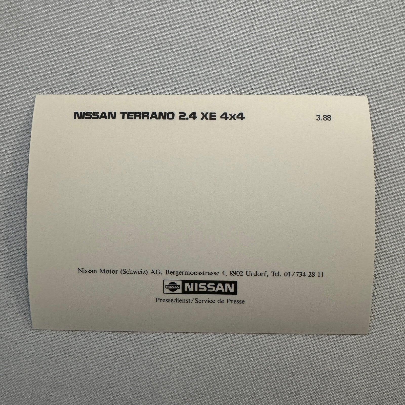 1988 Nissan Terrano XE SUV Factory Press Photo Photograph Print Vintage