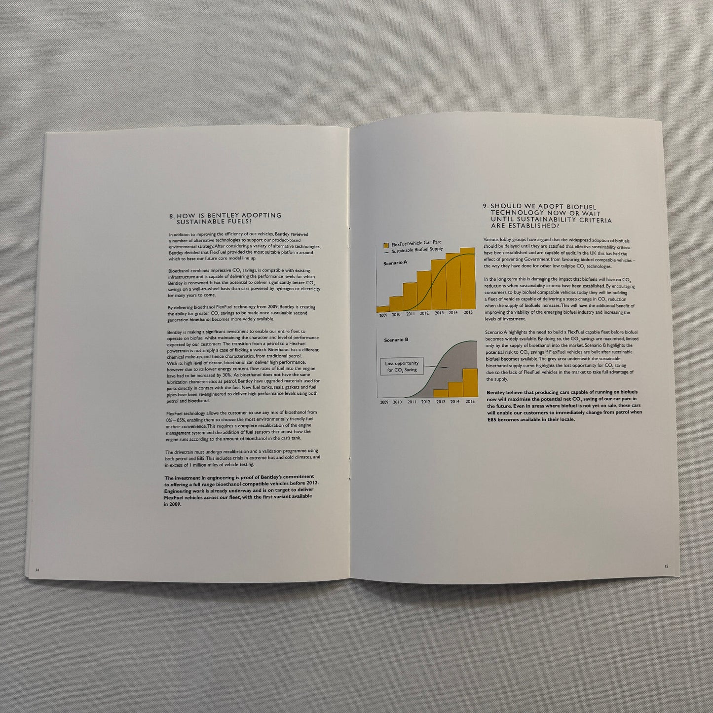 Bentley and the Future of Bio Fuels Car Sales Brochure Catalog Advertising 2009