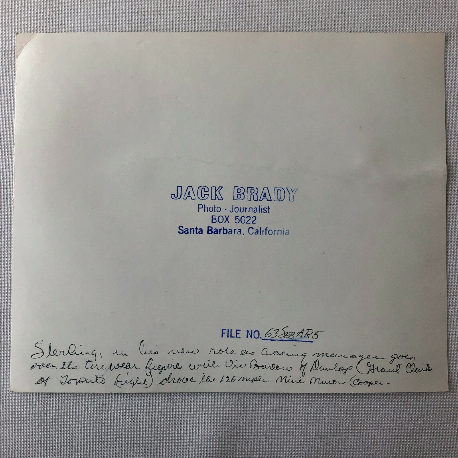 Vintage Stirling Moss Racing Driver Photo Photograph - Racing Manager 