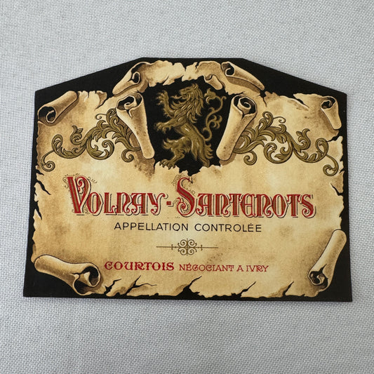 Volnay Santenots Wine Bottle Label Vintage