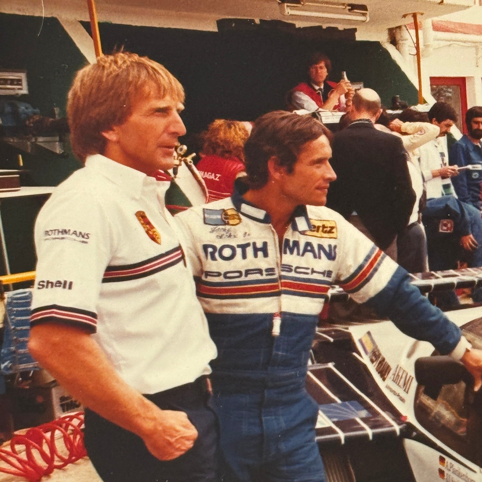 Vintage Porsche 956 Racing Car Photo Photograph Jochen Mass Jacky Ickx MODERN