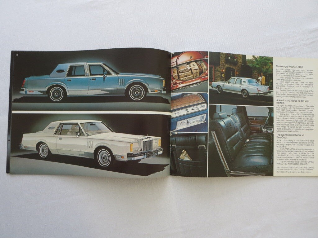 1980 Lincoln Continental & Mark VI Sales Brochure Cartier Pucci Givenchy Blass