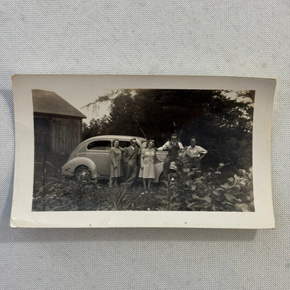 Vintage Photo Photograph Print People with Car Automobile