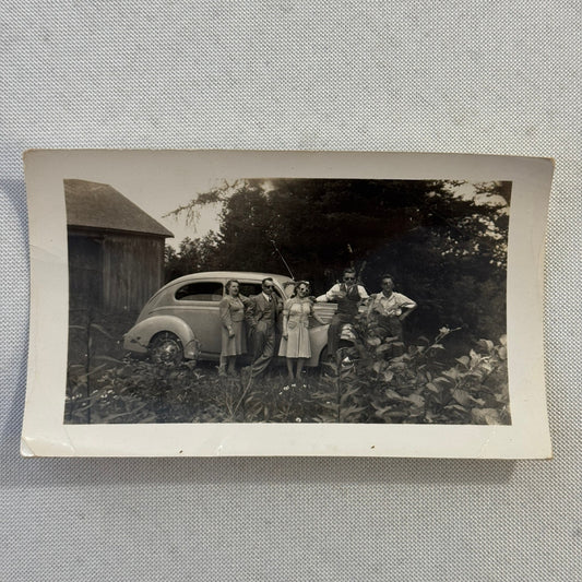Vintage Photo Photograph Print People with Car Automobile