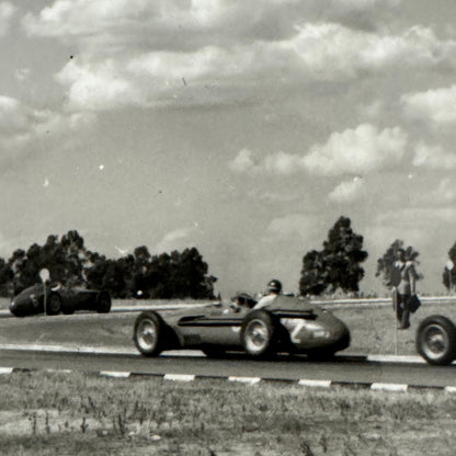 1957 Grand Prix Racing Photo Juan Manuel Fangio Mike Hawthorn Modern Print