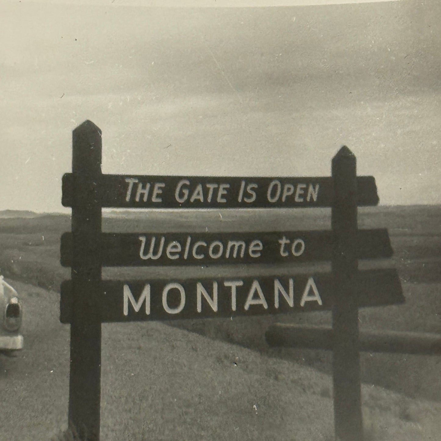 Vintage Automobile Photo Photograph Print Snapshot Car Welcome to Montana