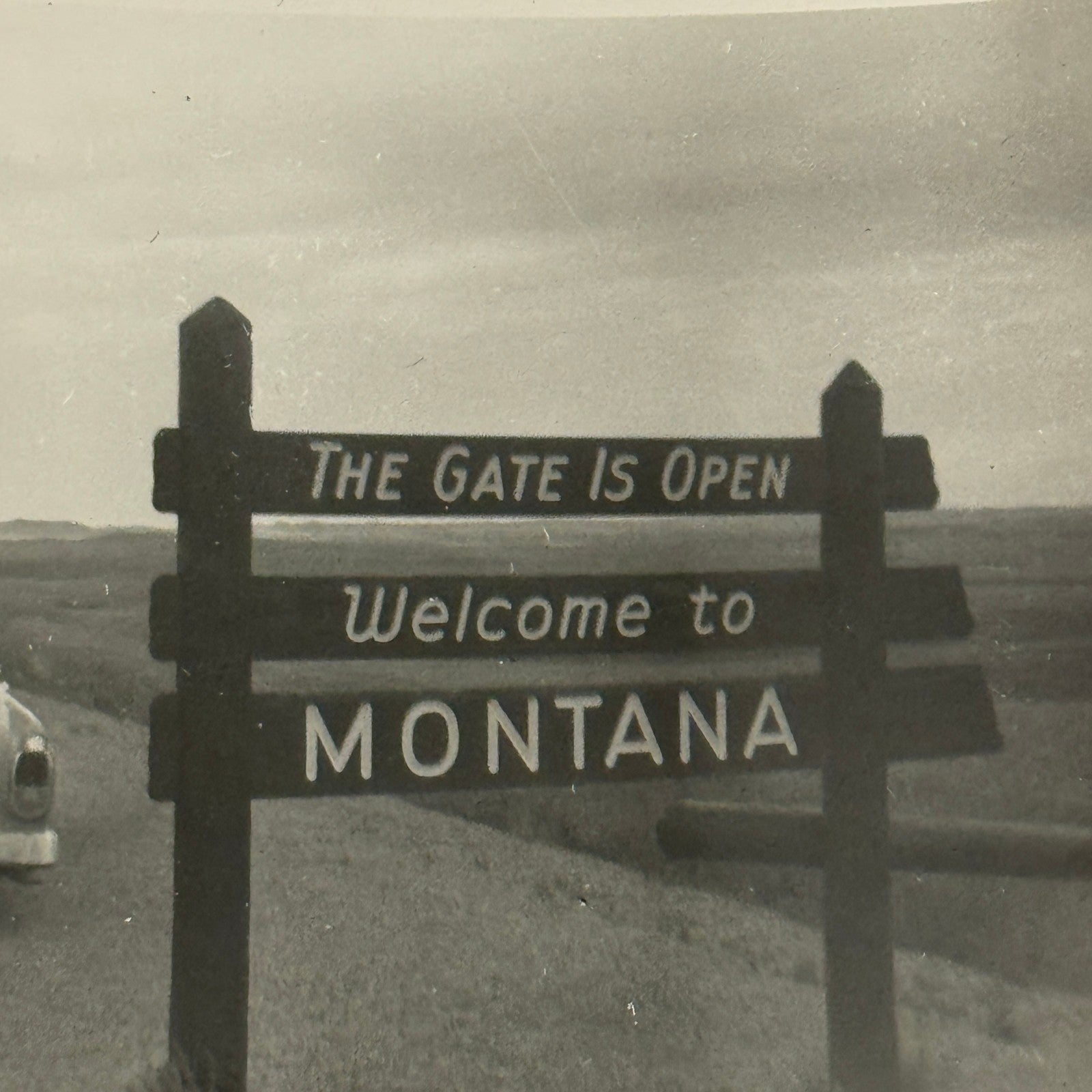Vintage Automobile Photo Photograph Print Snapshot Car Welcome to Montana