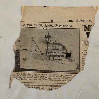 Vintage Ship Boat Photo Photograph Print RMS Lady Somers Montreal Maiden Voyage