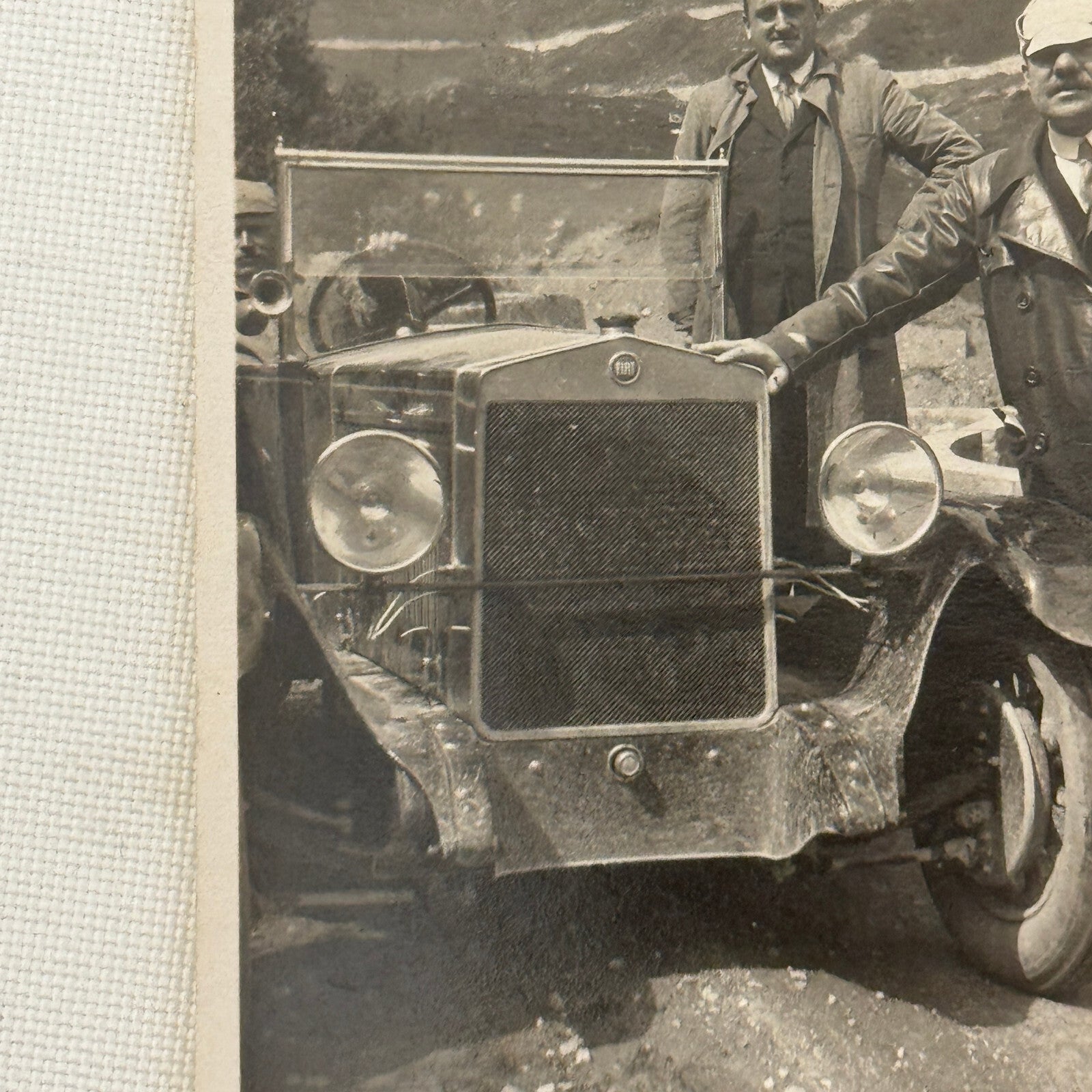 Vintage Photo Photograph Print Men with Early Automobile Antique