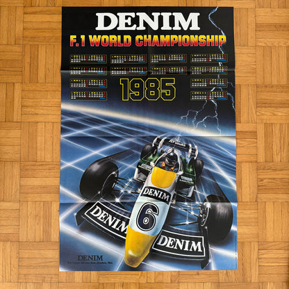 1985 Denim F1 Formula One Racing Championship Poster