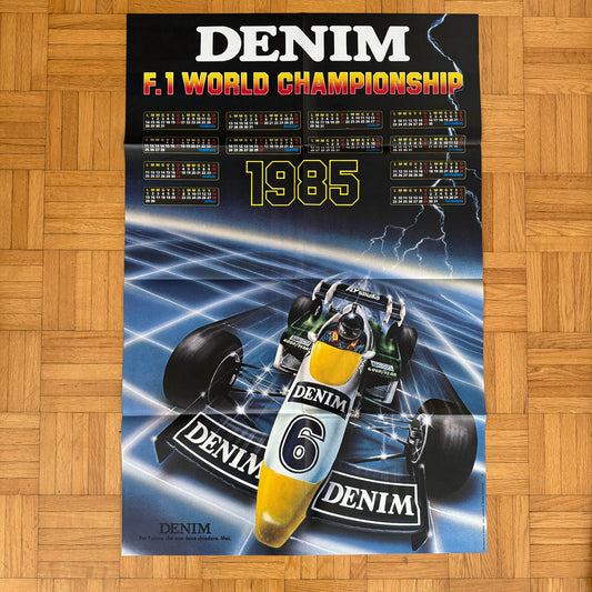 1985 Denim F1 Formula One Racing Championship Poster