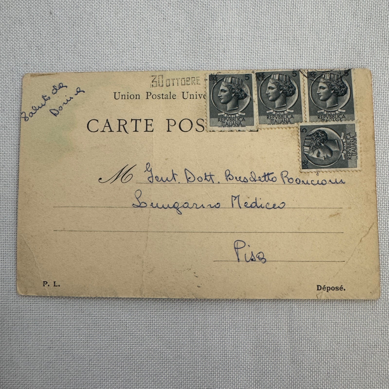 Vintage Car Automobile Postcard Post Card Humour French