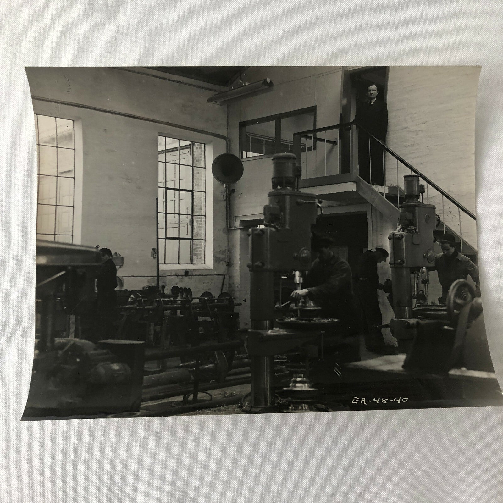 Antique Vintage Photograph Factory Workers with Manager - Denmark Ergo Trailer