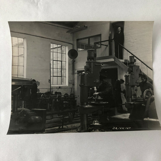 Antique Vintage Photograph Factory Workers with Manager - Denmark Ergo Trailer