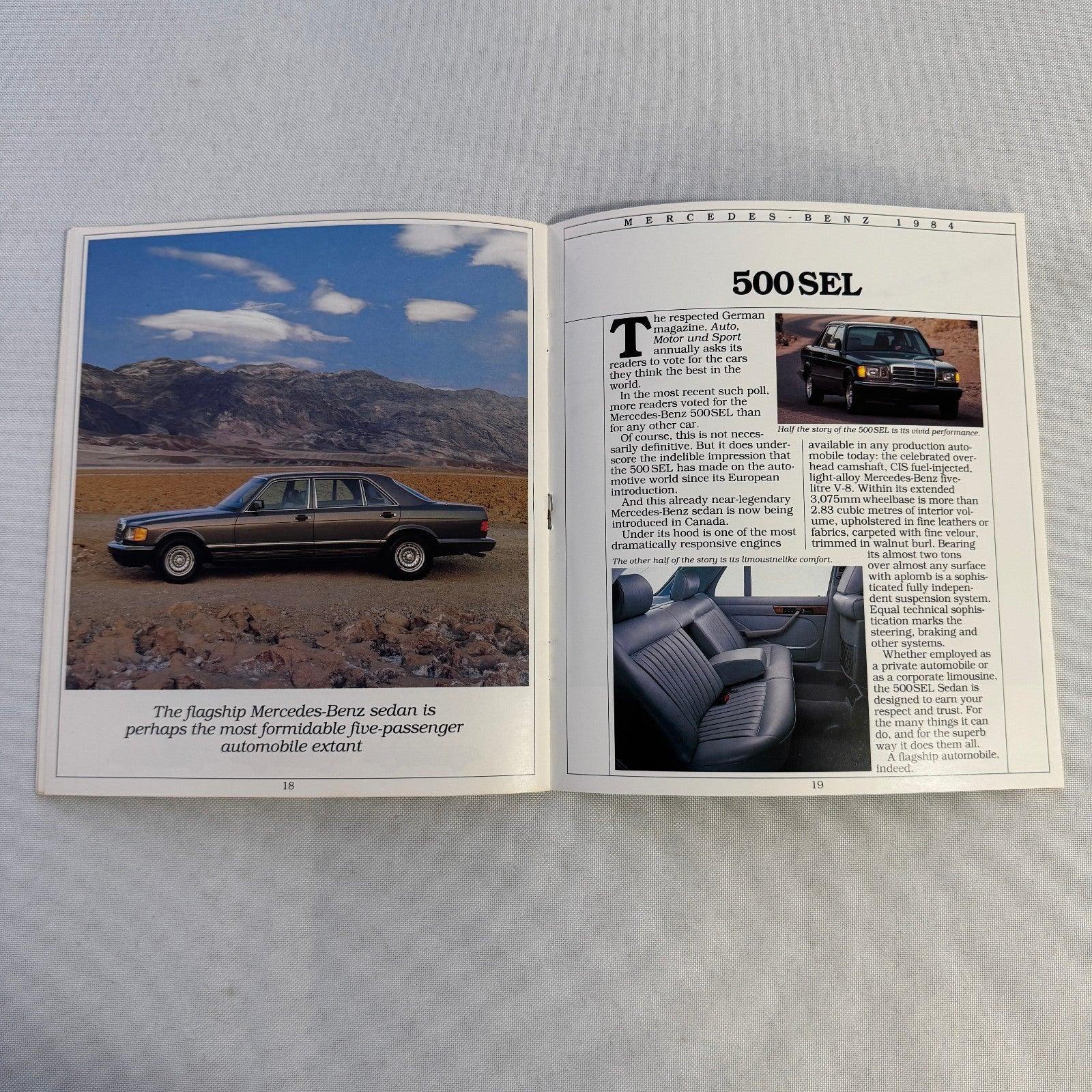 1984 Mercedes Benz Brochure Catalog 500SEC 380 SL 500 SEC SEL 380SE 300SD 300TD