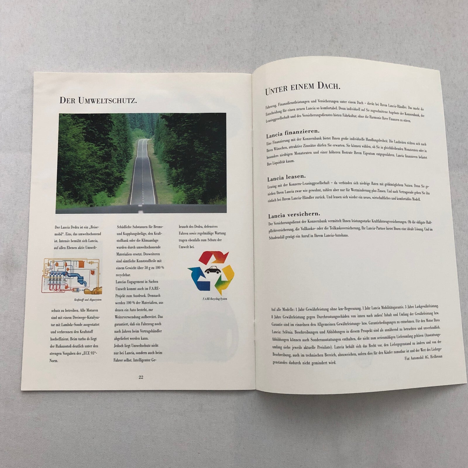 Lancia Dedra Car Sales Brochure Catalog Dedra German Text