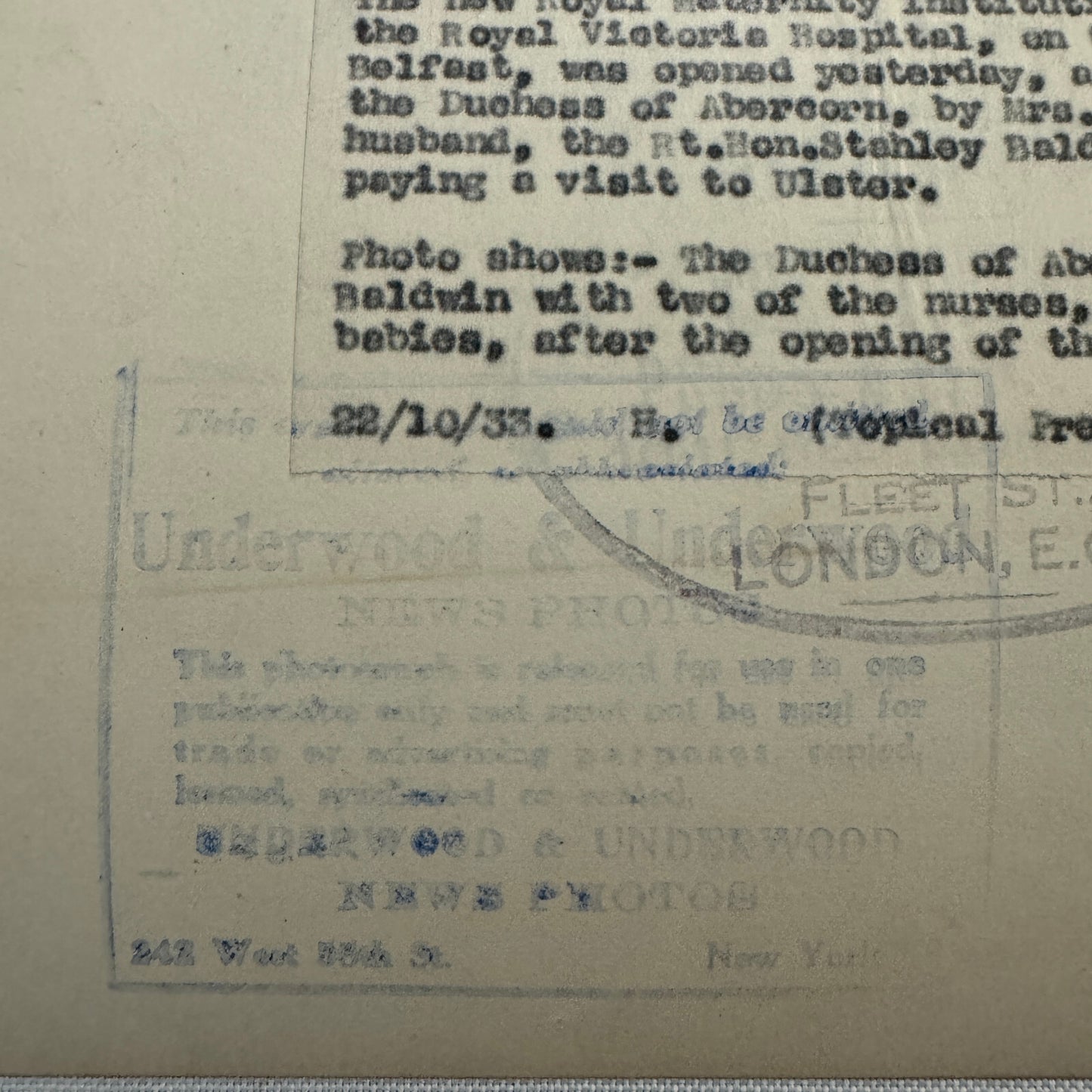 1933 Belfast Maternity Hospital Nurses Baby Press Photo Photograph UK