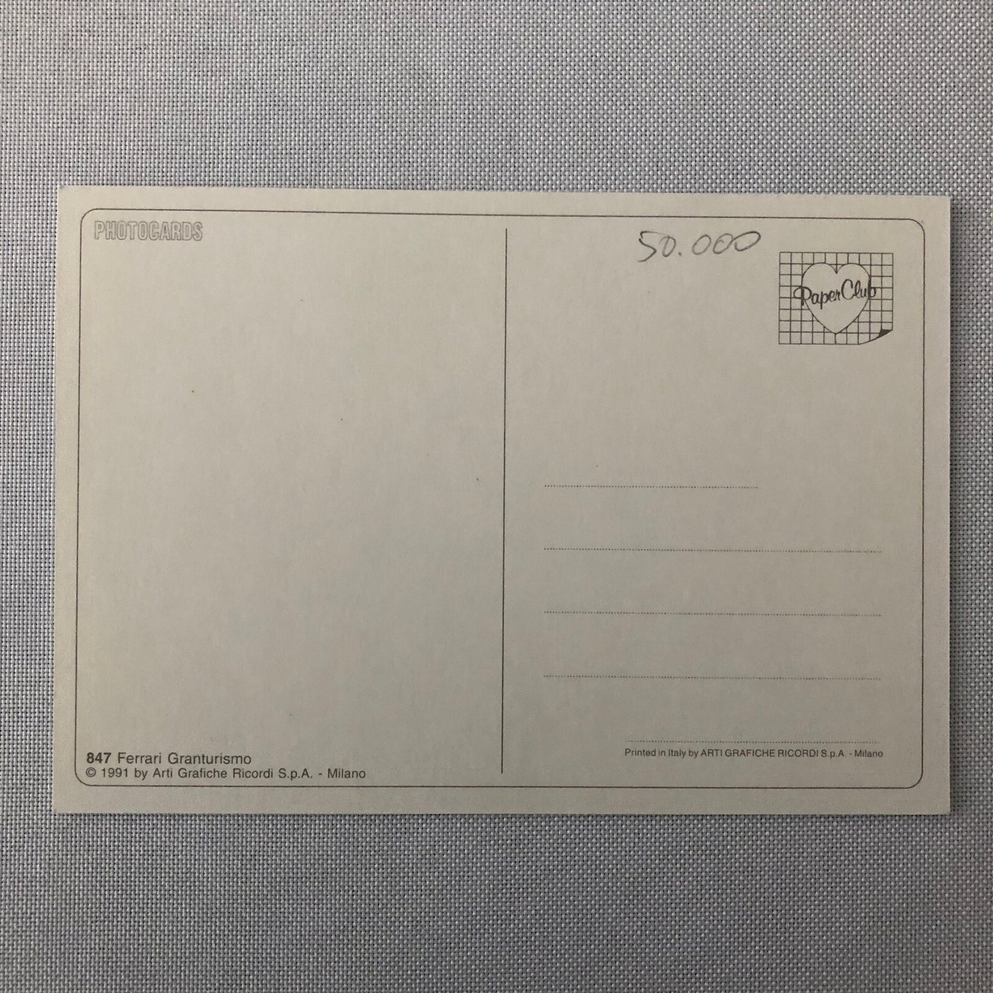 Ferrari Postcard Post Card 250 246 GT 288 GTO Mondial 412 512 BBi Daytona 275 +