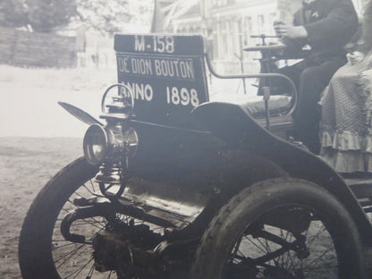 Couple in 1898 De Dion Bouton Car Photograph - Vintage 1930 Image Photo
