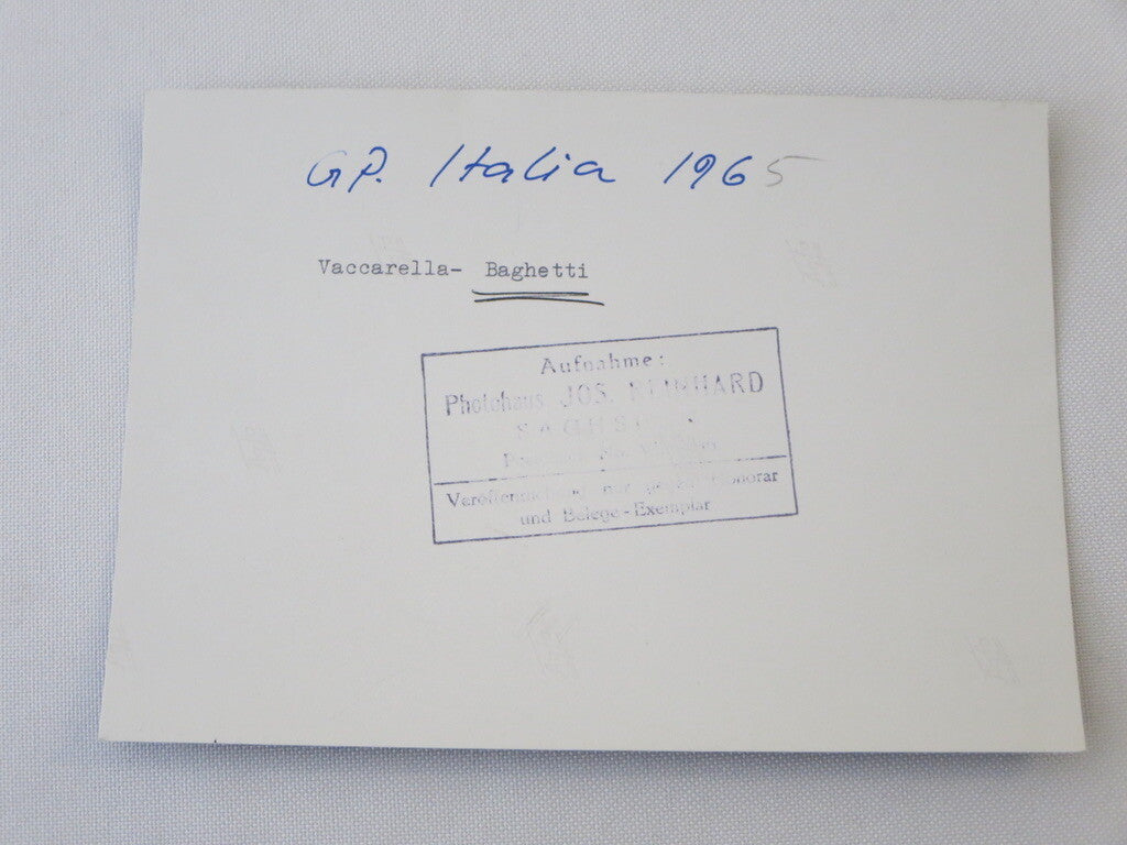 Vintage 1965 Italian Grand Prix Racing Photo Photograph - Vaccarella Baghetti