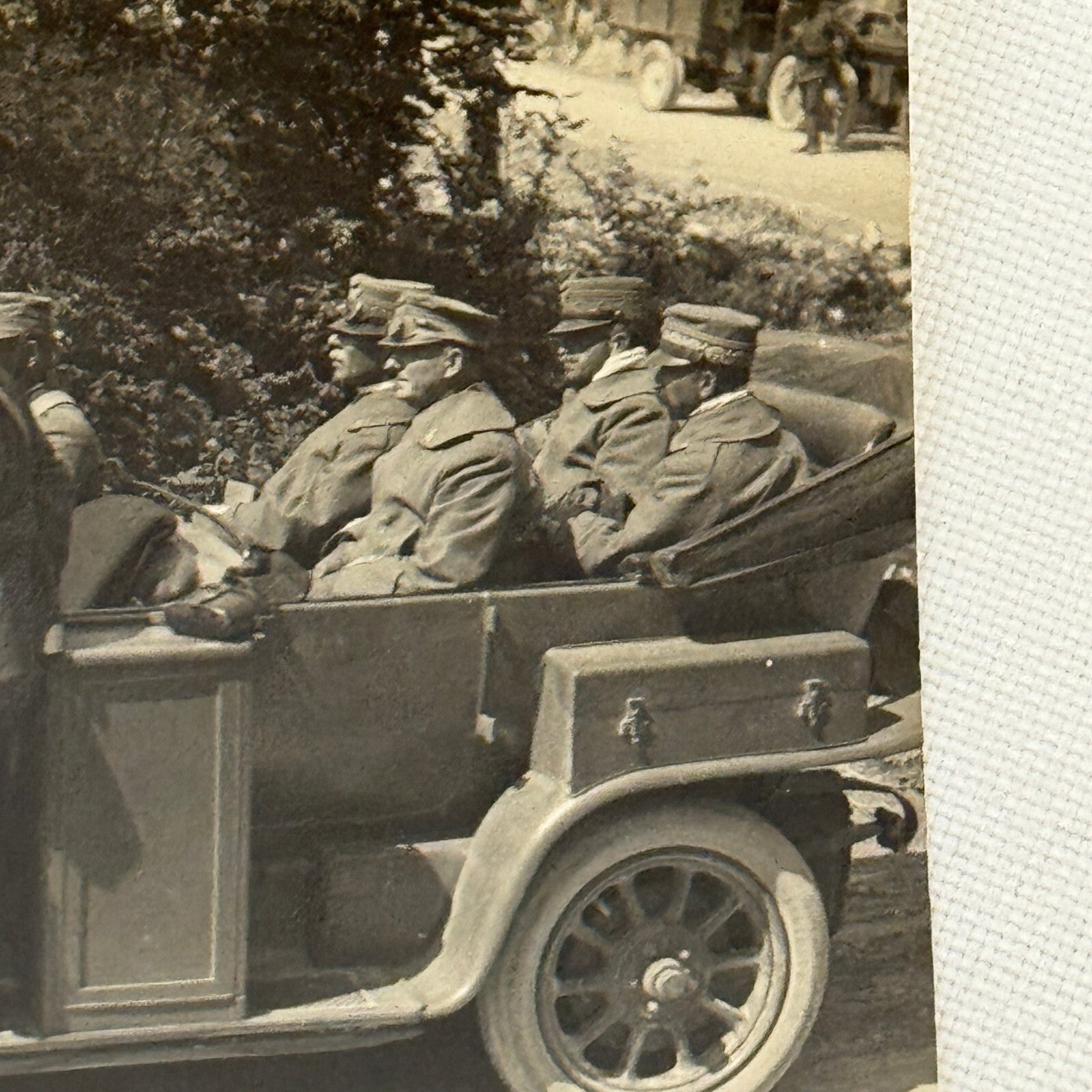 Vintage Photograph Photo Men in Early Automobile Possibly Military