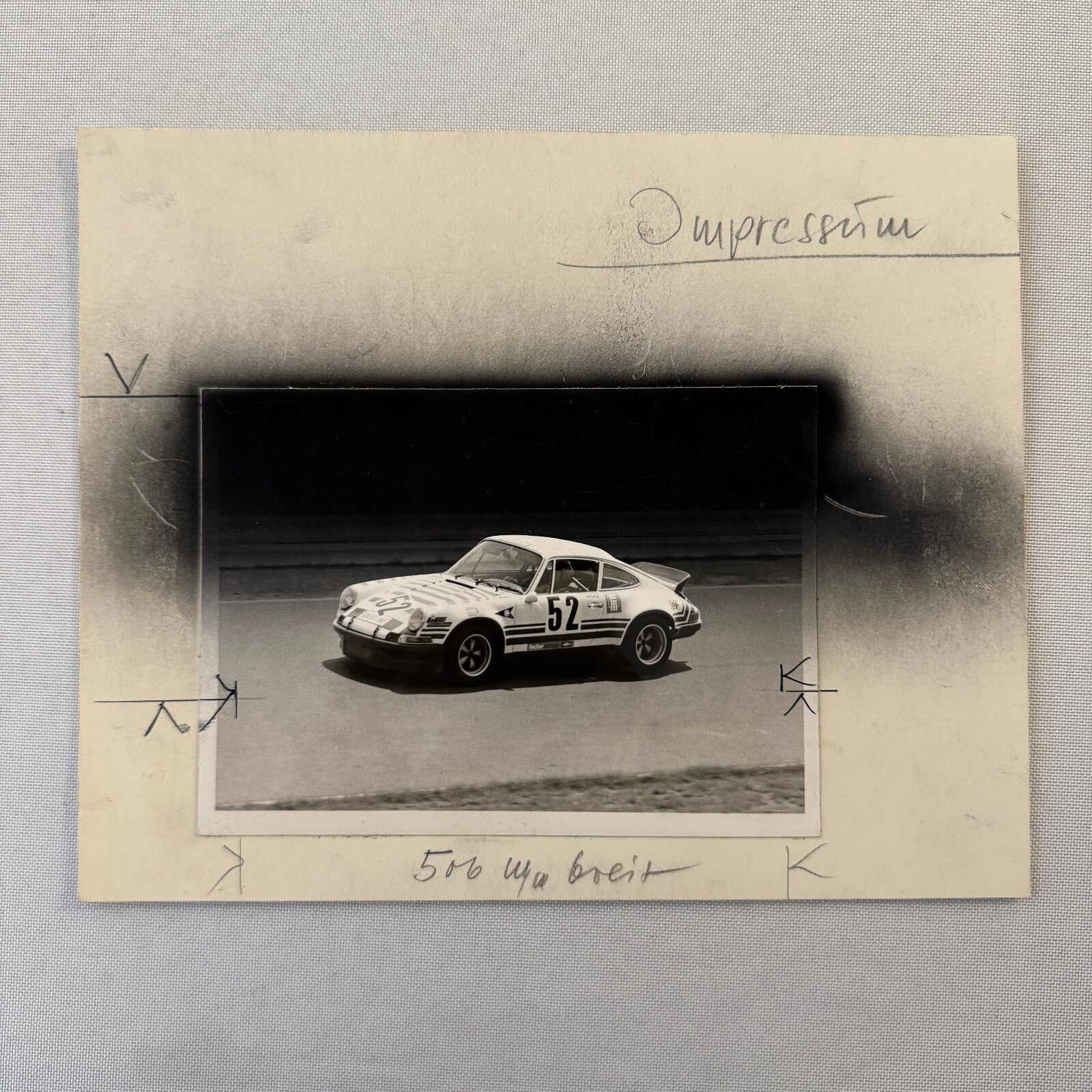 Porsche 911 Racing Car Photo Photograph Highlighted for Print Use Vintage