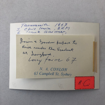 Vintage Racing Photo Photograph Chris Irwin BRM Frank Gardner 1967 Tasmania