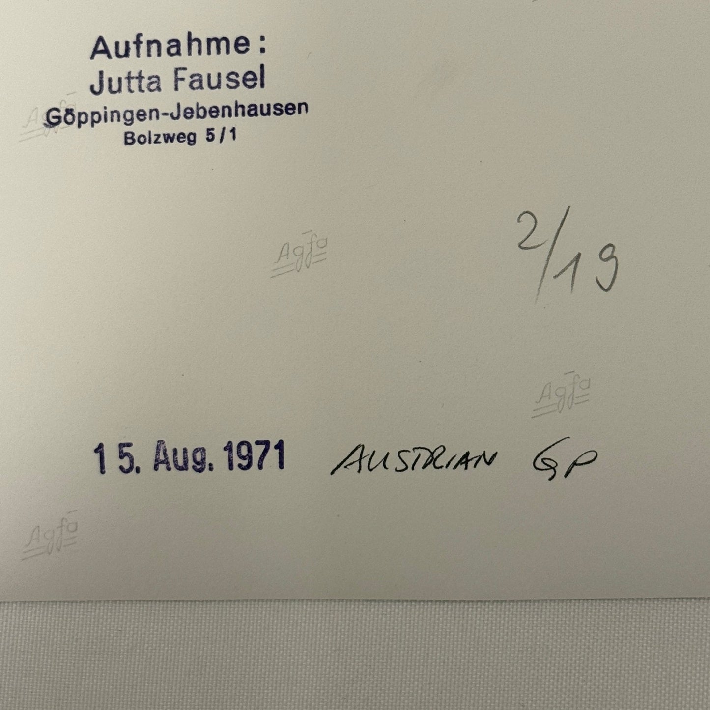 Vintage Racing Photo 1971 Austrian Grand Prix Reine Wisell Peter Warr