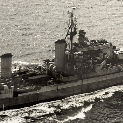 Royal Canadian Navy Military Ship Photo Photograph HMCS Ontario 1945 Vintage