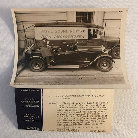 Press Photo President Franklin Roosevelt Inauguration Parade RCA Radio Car 1933