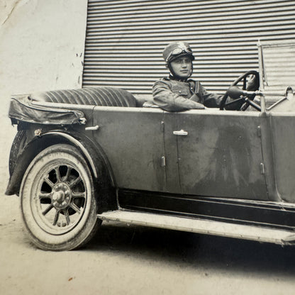 Vintage Italian Real Photo Postcard Post Card RPPC Man in Automobile Car Posted