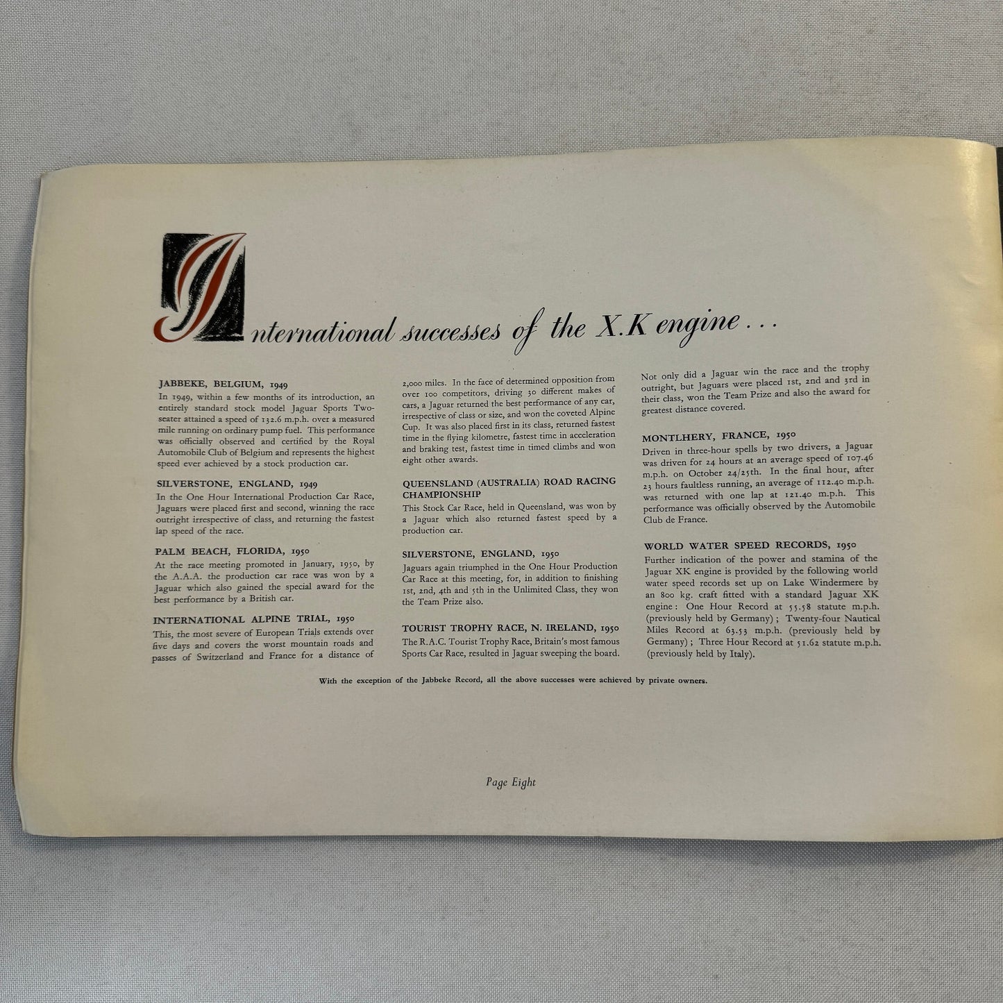 Jaguar Mark VII Saloon Car Sales Brochure Catalog XK120 XK 120 Engine