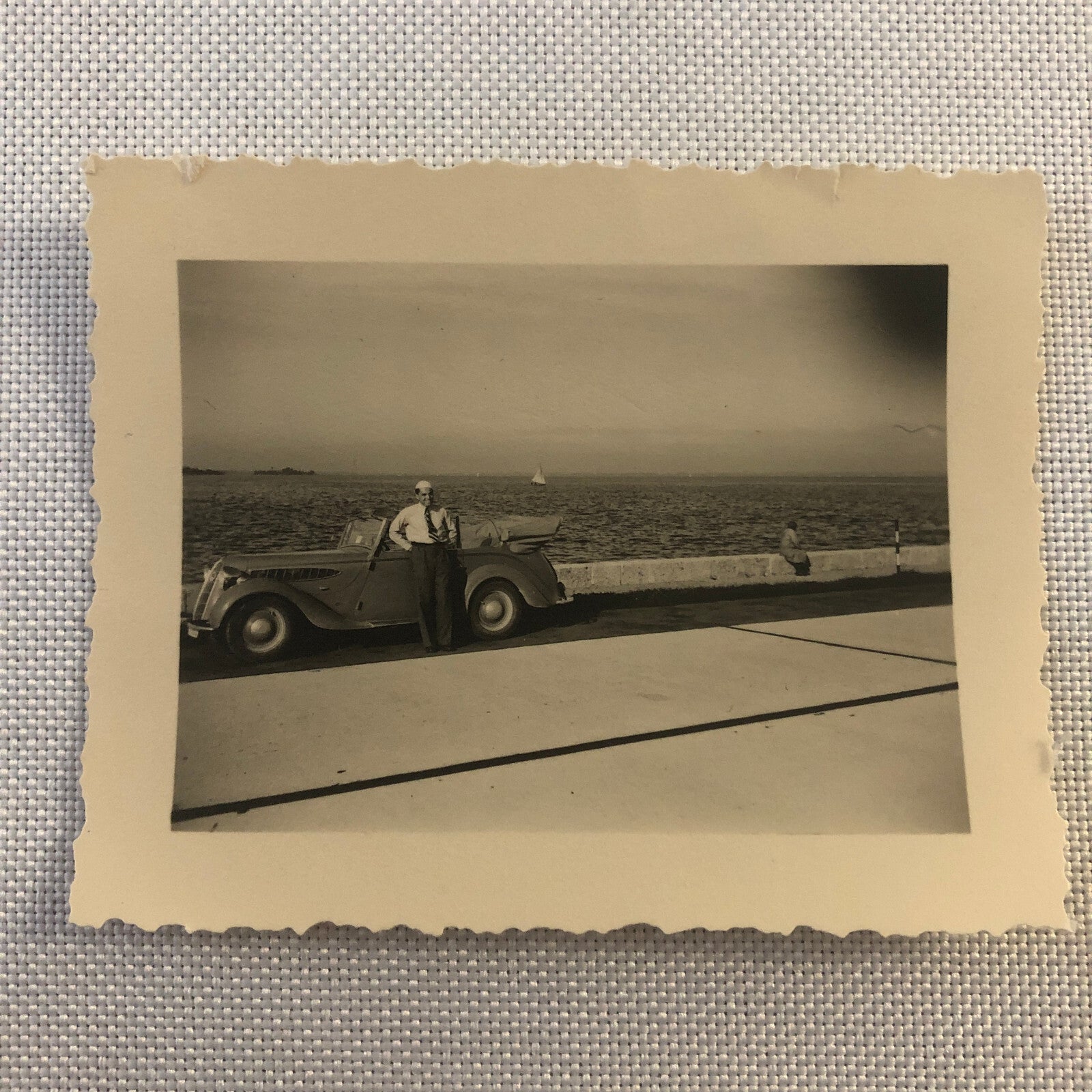 Vintage Photo Photograph Man with Automobile Car AL22SM1