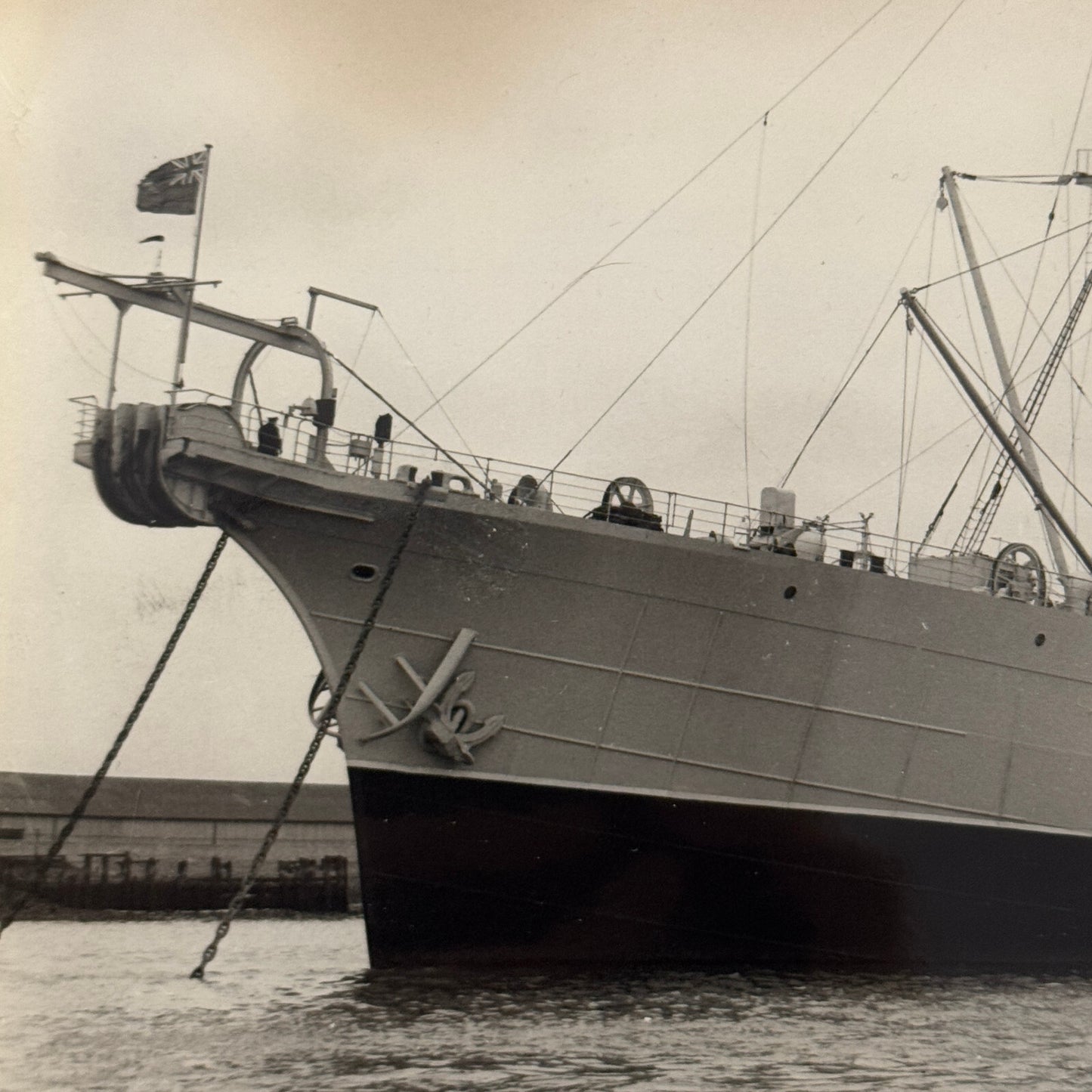 British Navy HM Monarch Telegraph Ship Boat Press Photo Photograph 1957