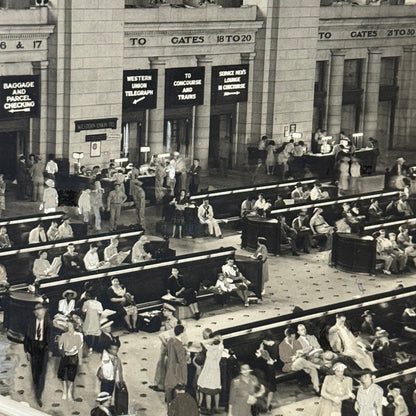 Vintage Train Station Railroad Photograph Washington DC Crowd People Photo Print