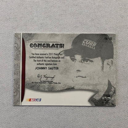 2011 Press Pass Fanfare Autographs Johnny Sauter Auto Autograph Signed Nascar