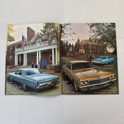1973 Plymouth Fury Sales Brochure Catalog Gran Fury Coupe Sedan Fury III II I