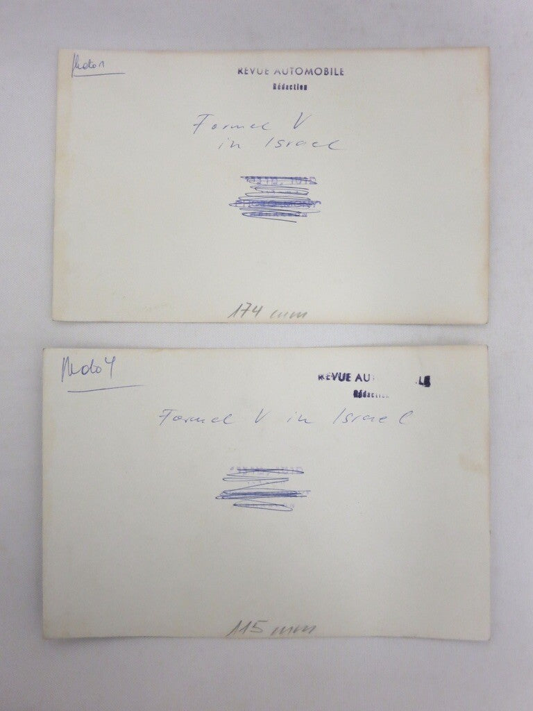 2 Vintage Formula V Racing in Israel Photo Photograph Lot - Revue Automobile