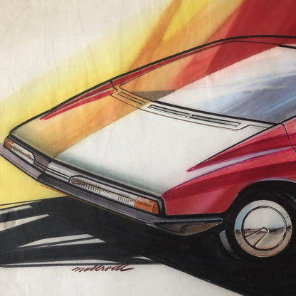 Styling Concept Car Illustration Art Drawing Sketch Vintage Original NOTTRODT