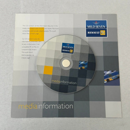 2002 Renault Mild Seven F1 Formula One Team Press Kit Brochure CD