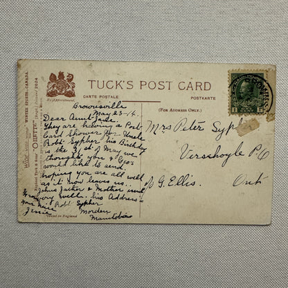 Tucks Postcard High Jump Skiing Antique Vintage Gilette