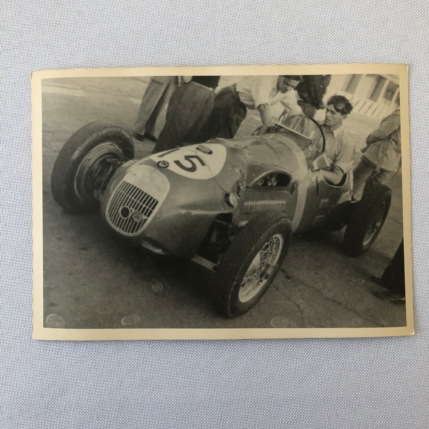 Vintage Racing Photo Photograph - 1952 Italian Grand Prix Driver in Car