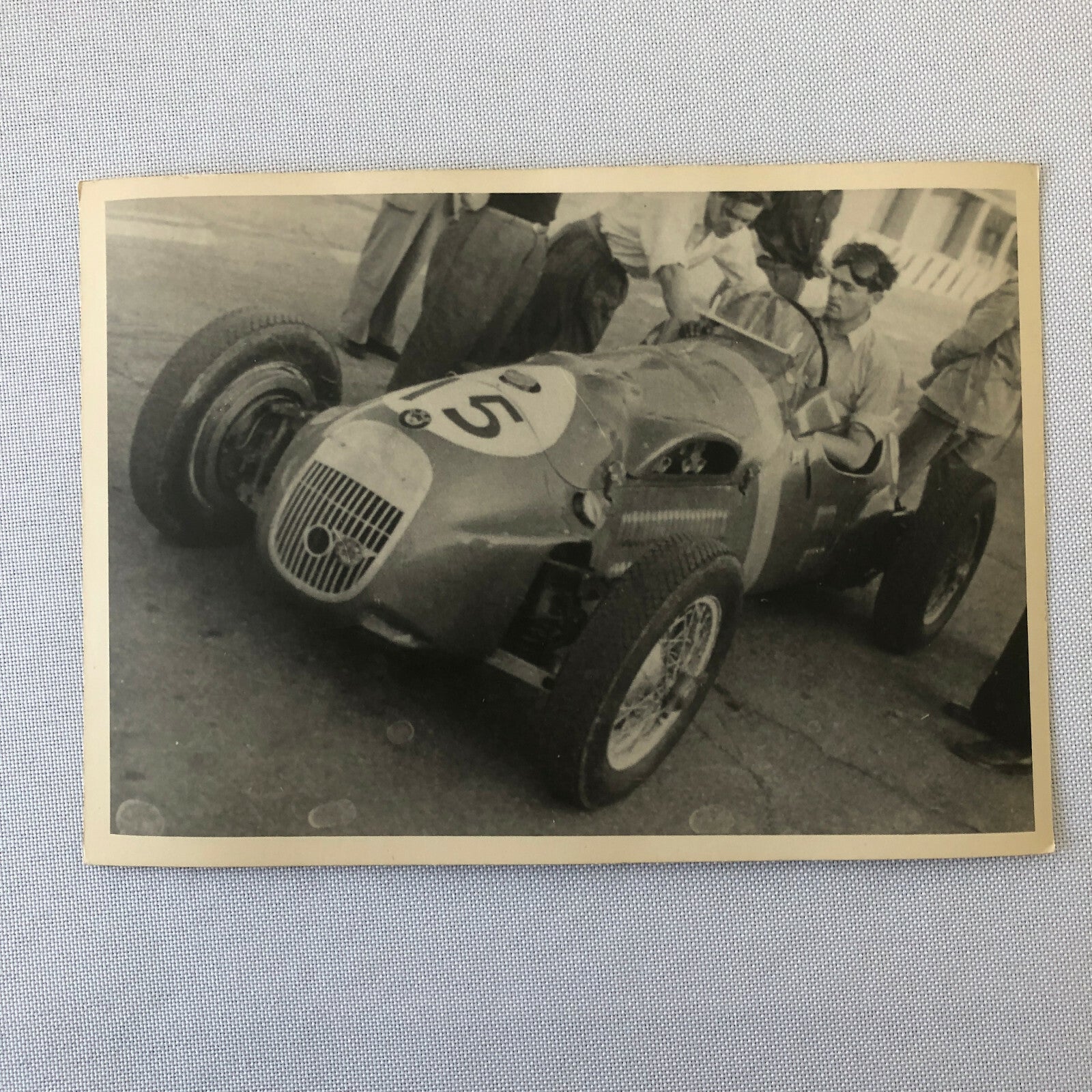 Vintage Racing Photo Photograph - 1952 Italian Grand Prix Driver in Car