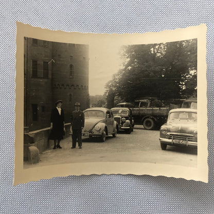 Vintage Photo Photograph Snapshot People with VW Volkswagen Beetle Bug Cars