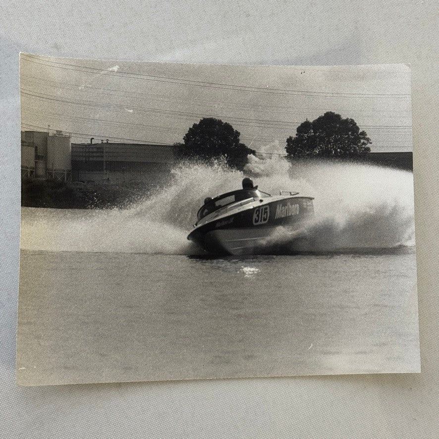 Vintage Motor Boat Racing Press Photo Marlboro Livery John Stokes 1974