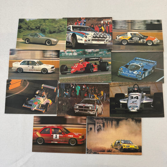 Vintage Japanese Motorsport Motor Racing Postcard Set Lancia Delta BMW